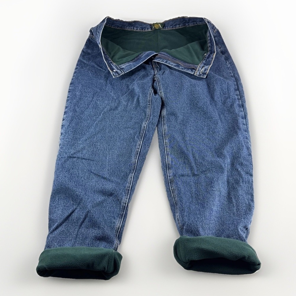 Cabelas Fleece Lined Jeans Mens 40x32 Relaxed Fit Blue Denim Workwear Winter